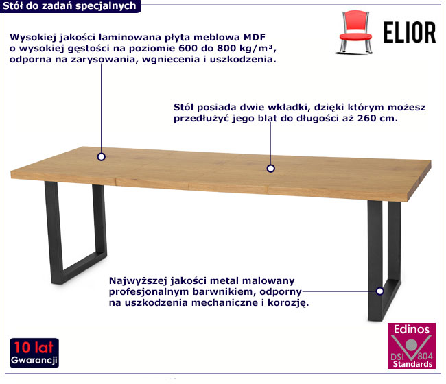 Industrialny rozkładany stół Edir