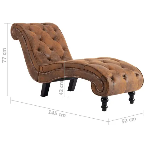 Wymiary brązowej leżanki Diveros 4X