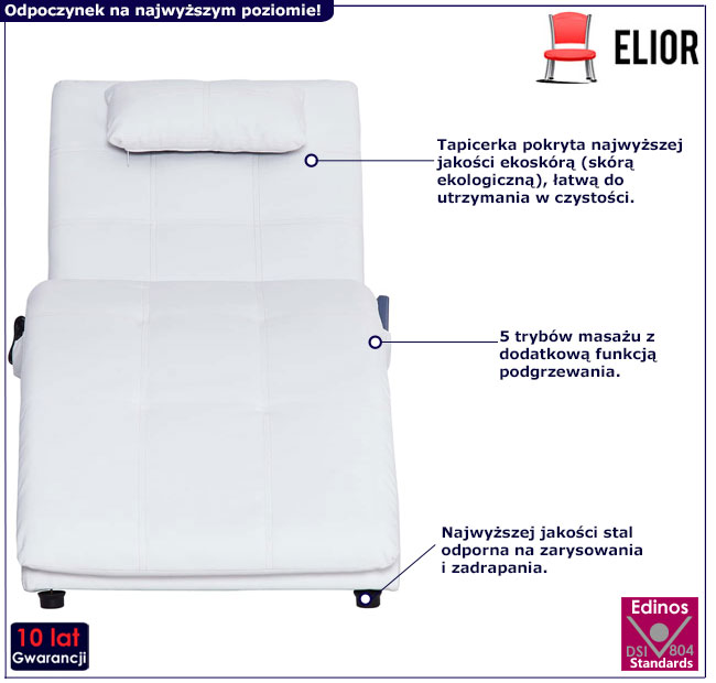 Biały szezlong Oversi 3X