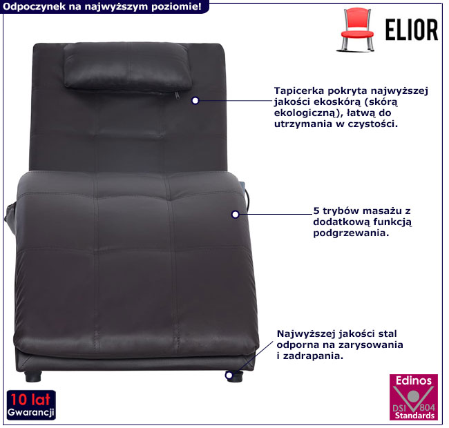 Brązowy szezlong Leah 3X