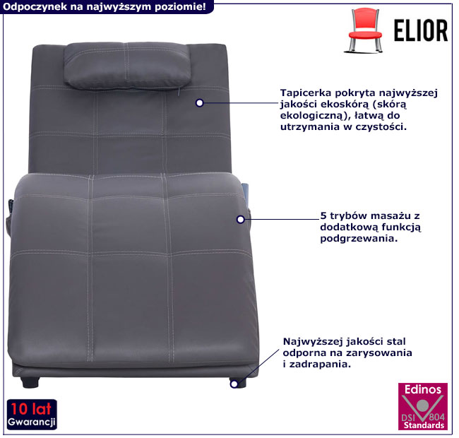 Szary szezlong Leah 3X