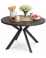 Czarny okrągły rozkładany stół w stylu loft - Ratto w sklepie Edinos.pl