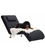 Czarny nowoczesny szezlong z funkcją masażu - Leah 4X w sklepie Edinos.pl