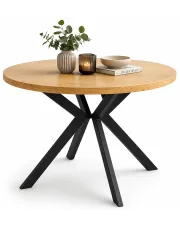 Duży okrągły stół loftowy z przedłużkami dąb złoty - Ratto w sklepie Edinos.pl