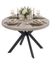 Industrialny okrągły stół rozkładany beton - Ratto w sklepie Edinos.pl