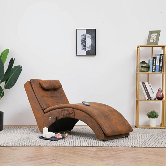 Prezentacja brązowego szezlonga Leah 5X