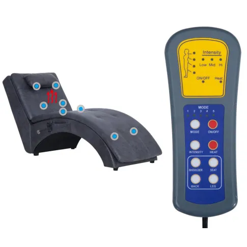 Szary masujący szezlong z pilotem Oversi 5X