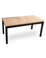 Rozkładany prostokątny stół dąb artisan + czarny - Arba w sklepie Edinos.pl