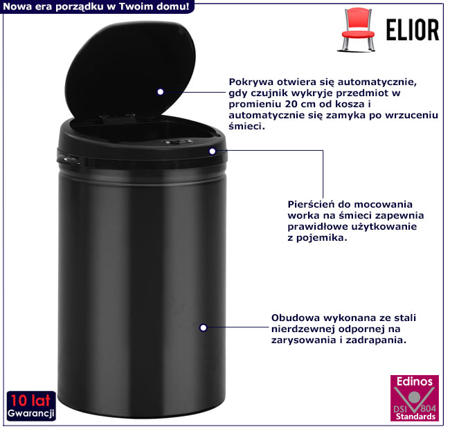 Kosz na śmieci Avis 3X czarny