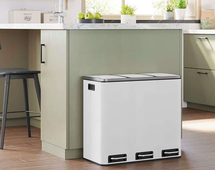 Wizualizacja wykorzystanie białego kosza na odpady Sefilo