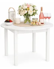 Biały minimalistyczny okrągły stół rozkładany - Uneza w sklepie Edinos.pl