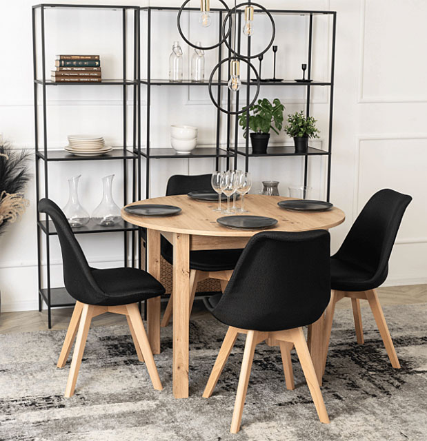 Okrągły stół kuchenny Uneza dąb riviera