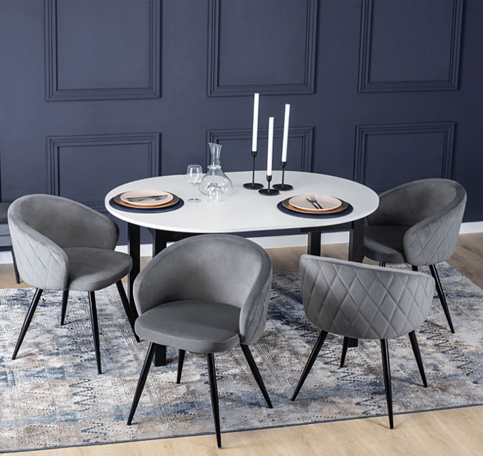 Okrągły stół kuchenny Uneza biały+czarny