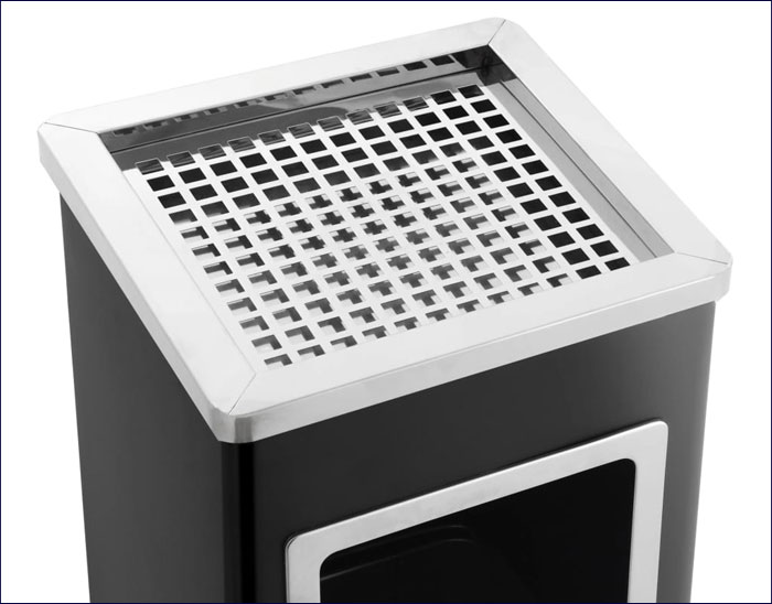 Czarny kosz na śmieci Konwalia 3X