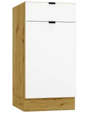 Szafka kuchenna stojąca z szufladą 40 cm biały + dąb artisan - Goya 5X w sklepie Edinos.pl