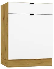 Szafka kuchenna dolna z szufladą 60 cm biały + dąb artisan - Goya 9X w sklepie Edinos.pl