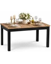 Prostokątny nowoczesny stół rozkładany dąb craft + czarny - Fiaxini w sklepie Edinos.pl