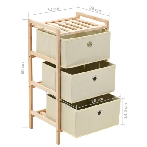 wymiary szafki z koszami do przechowywania Poryk 3X