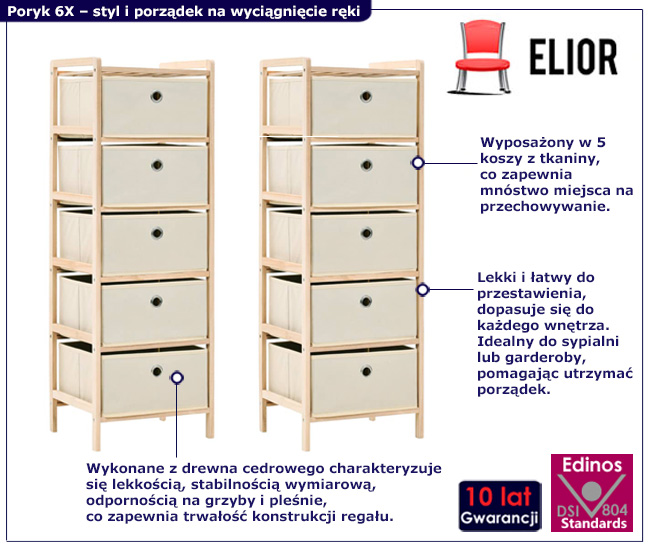 zestaw drewnianych szafek do przechowywania Galius 6X