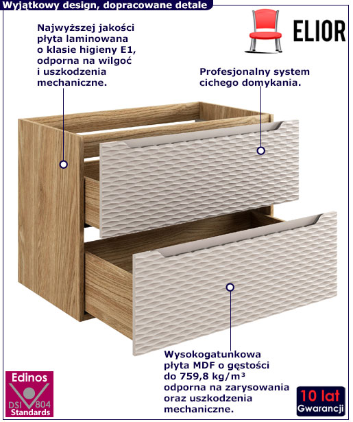 Nowoczesna szafka do łazienki Cyrkonix 8X 80 cm