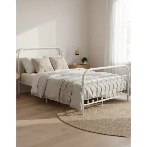 Fotografia Białe industrialne łóżko dwuosobowe 180x200 cm - Etiosa z kategorii Łóżka i materace