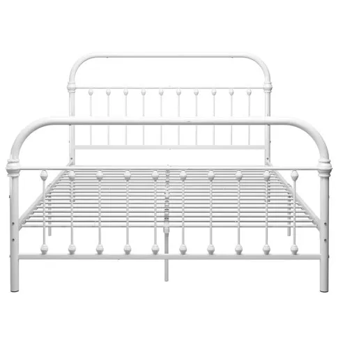 Szczegółowe zdjęcie nr 4 produktu Białe industrialne łóżko dwuosobowe 180x200 cm - Etiosa