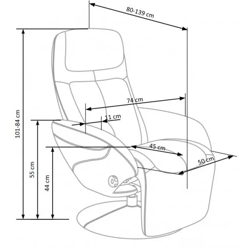 Szczegółowe zdjęcie nr 4 produktu Beżowy rozkładany fotel obrotowy - Maos