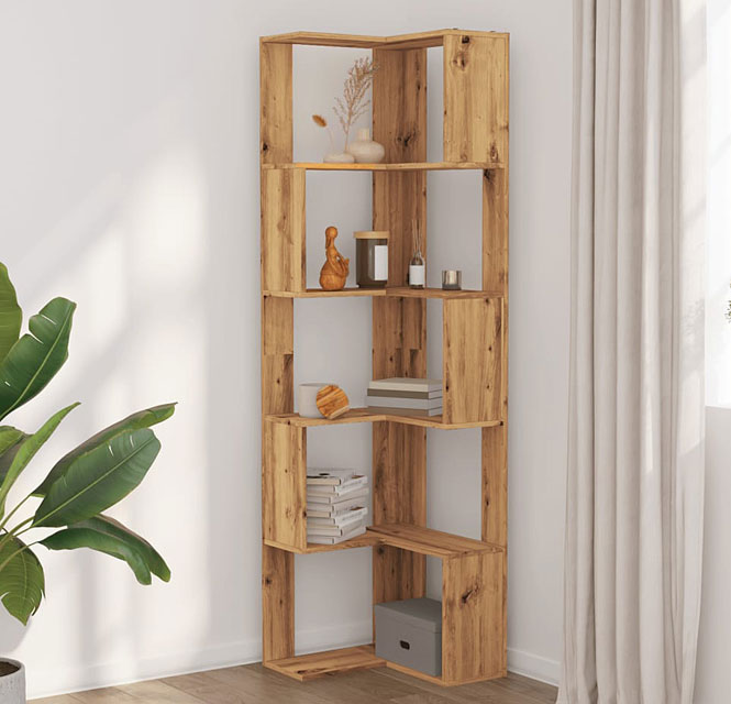 Otwarty regał narożny nowoczesny Olla dąb artisan