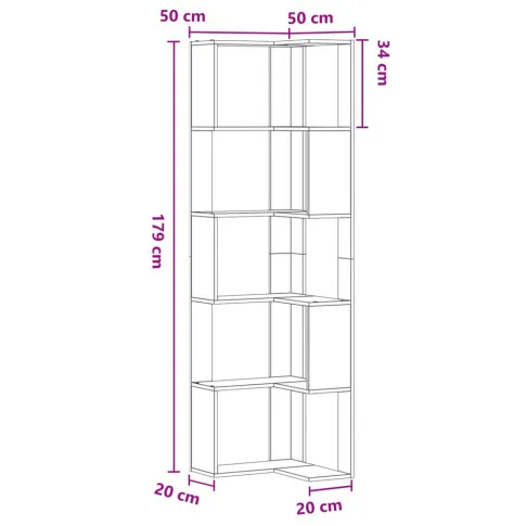 Rysunek z wymiarami regału Kegi