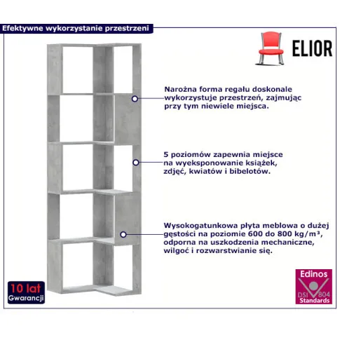 Otwarty narożny regał na książki Kegi