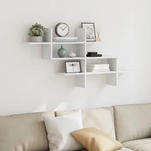 wizualizacja białej półki do salonu Seno