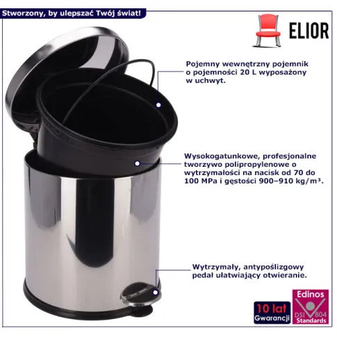 Kosz na śmieci z pedałem Lorefio