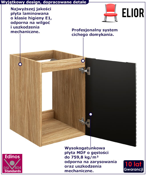 Nowoczesna czarna szafka do łazienki Cyrkonix 6X