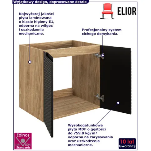 Czarna nowoczesna szafka pod umywalkę  Eret 7X