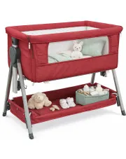 Czerwone przenośne łóżeczko niemowlęce - Brico w sklepie Edinos.pl