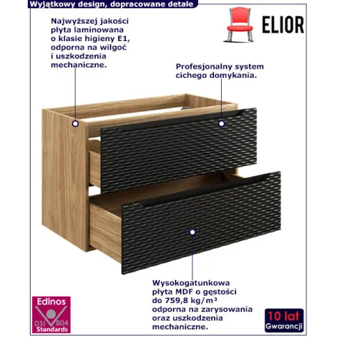 Czarna nowoczesna szafka Eret 8X 90