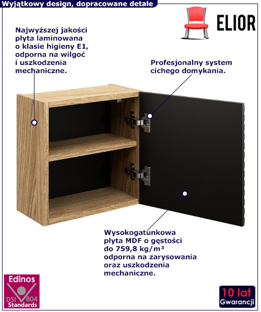 Nowoczesna czarna szafka do łazienki Cyrkonix 10X