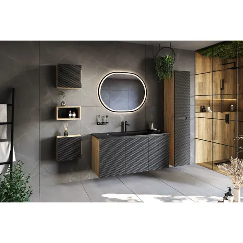 Wnetrze z czarnymi meblami Eret