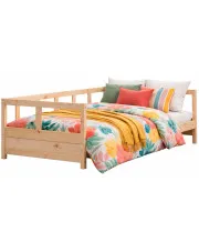 Łóżko jednoosobowe z litego drewna sosnowego 90x200 - Nulsa 4X w sklepie Edinos.pl