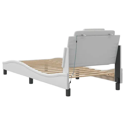 Pojedyncze białe łóżko 90x200 Gilerio 4X