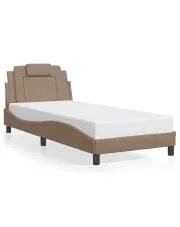 Jednoosobowe łóżko z oświetleniem LED cappuccino 90x200 - Gilerio 4X w sklepie Edinos.pl