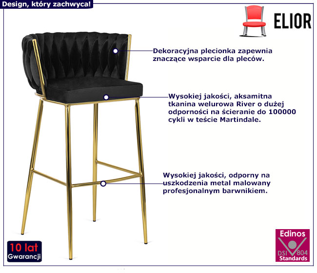 Czarny welurowy hoker Cardi 3X