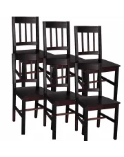 Komplet 6 krzeseł drewnianych wenge - Fallon w sklepie Edinos.pl