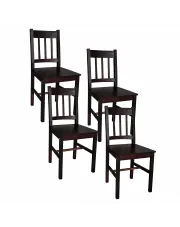 Zestaw 4 klasycznych krzeseł retro wenge - Fallon w sklepie Edinos.pl