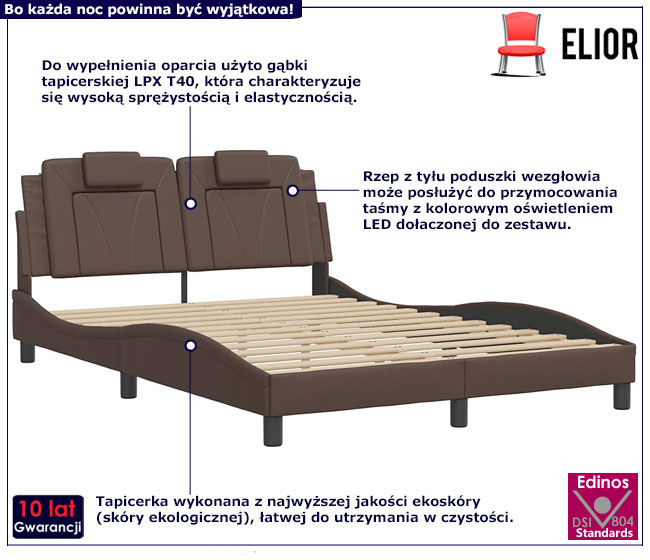 Brązowe łóżko Izmo 5X