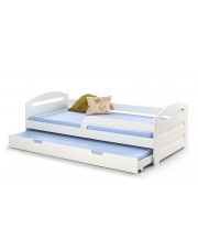 Podwójne łóżko rozsuwane Sistel - białe w sklepie Edinos.pl