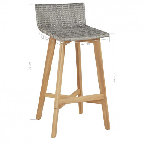 wymiary krzesła z zestawu mebli ogrodowych irvine 2x