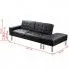 Szczegółowe zdjęcie nr 4 produktu Czarna nowoczesna rozkładana kanapa - Selima