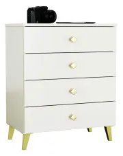 Kaszmirowa komoda w stylu glamour 4 szuflady - Kasiv 5X w sklepie Edinos.pl