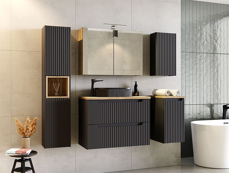 Komplet mebli łazienkowych Varax czarny